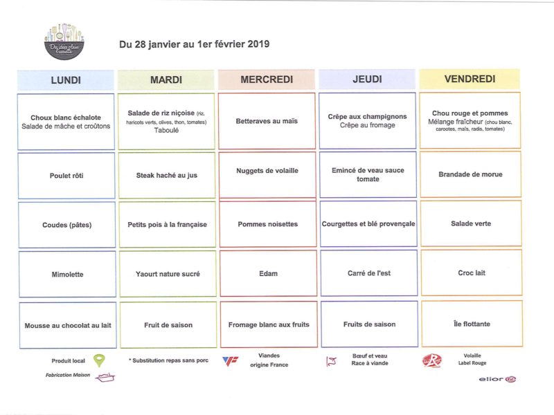 Menu Janvier 4 Menu Janvier 4
